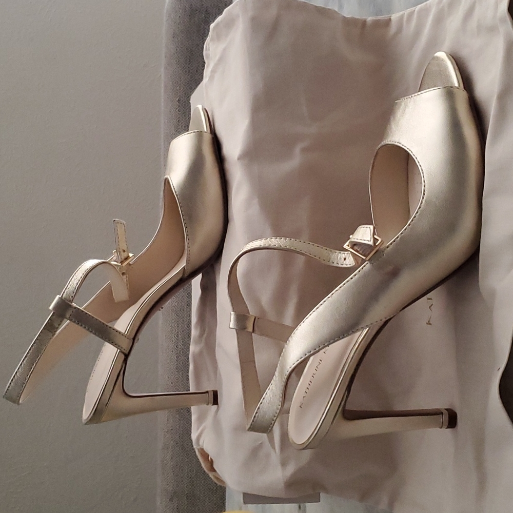 Strappy peep toe heels